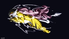 Black background Pokemon deviantart artwork digital art Raikou 