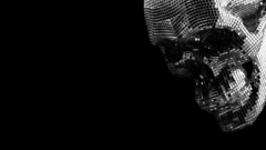 Black background skulls balls