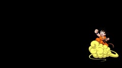Black background son goku dragonball minimalistic kinto un