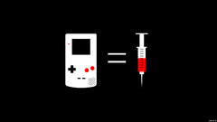Black background syringe addiction minimalistic gameboy