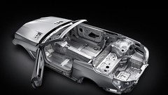 Black background top view Mercedes-Benz vehicles rear angle 