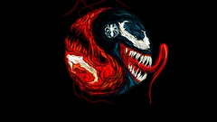 Black background Venom fan art carnage marvel comics symbiote 