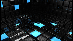 Black blue Art Bricks 3d