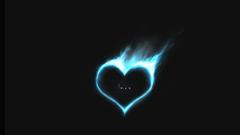 Black blue flame love heart