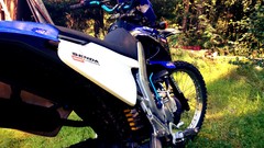 Black blue summer white sweden Derbi 50 CC motorbikes x-race