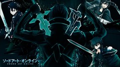 Black blue text weapons Anime Swords RPG kirigaya kazuto sword 