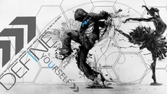 Black blue white different dancing urban drawings popular Photo 