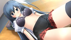 Black blush anime girls blue eyes bra seifuku ikegami akane 