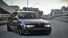 Black cars BMW Bridges buildings vehicles cityscapes bmw m5 