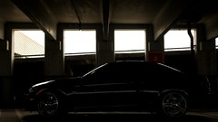 Black cars BMW shadows BMW 3 Series Parking garage