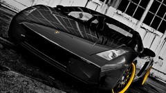 Black cars lamborghini gallardo Three Sixty Forged