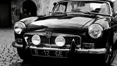 Black cars monochrome MG Cars MG B MGB