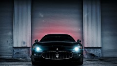 Black cars trident front view Supercars Italian Gran Turismo 