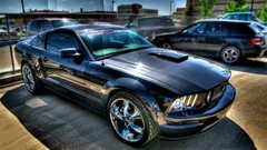 Black cars vehicles Ford mustang HDR Photography muscle cars 