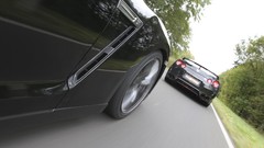 Black cars wheels Nissan roads back view vehicles nissan gtr 