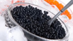 Black caviar spoons
