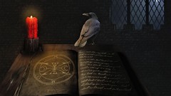 Black dark red magic Birds Books Candles circles sorcerer 