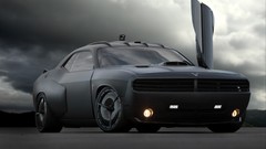 Black Dodge dodge challenger muscle cars tunning black paint