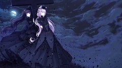 Black dress white hair