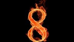 Black fire Typography flames numbers eight Alphajet