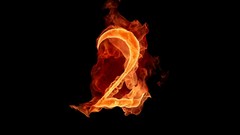 Black fire Typography two flames numbers Alphajet