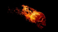 Black flames skull and fire ghostrider