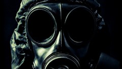 Black gas masks toxic