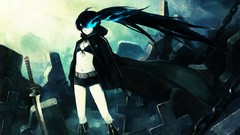 Black graves cities long hair blue eyes black rock shooter 