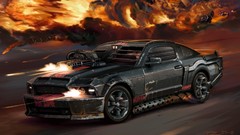 Black Guns explosions cars Death Race artwork digital art