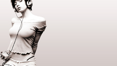 Black hair bare shoulders