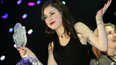 Black hair red lipstick