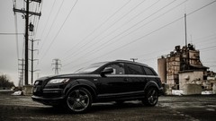 Black line Audi cars SUV audi q7 German cars