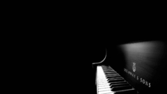 Black minimalistic Music piano