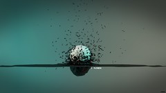 Black minimalistic white explosions