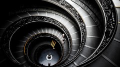 Black monochrome vatican city artwork stairways