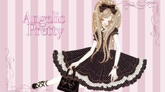 Black pink dress bows lolita fashion Angelic Pretty