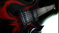 Black red guitar photography
