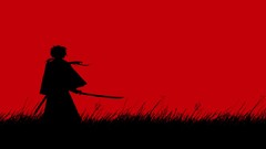 Black red Japan samurai Swords samurai x Simple Background 