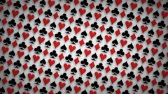 Black red patterns white background Diamonds Hearts club spade