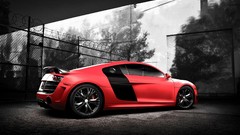 Black red wheels audi r8 sports cars gt1