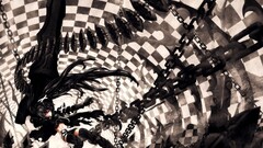 black rock shooter anime girls Anime chains dark hair long hair