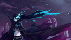 black rock shooter kuroi mato anime girls Anime cyan hair purple