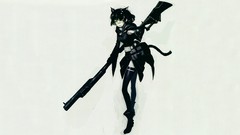 Black rock shooter Simple Background Black Devil Girl