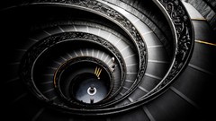 Black spiral stairs vatican city stairways grayscale Dark Sector
