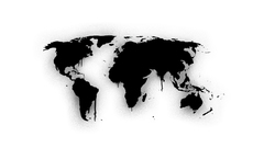 Black spray world map