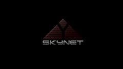 Black terminator minimalistic SkyNet