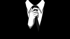 Black tie suit Anonymous white shirt