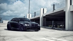 Black tuning cars BMW Garages parking lot