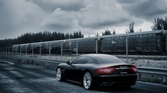 Black tuning wheels Maserati Gran Turismo rear view cars