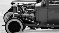 Black white cars classic Engines hot rod Rat Rod
